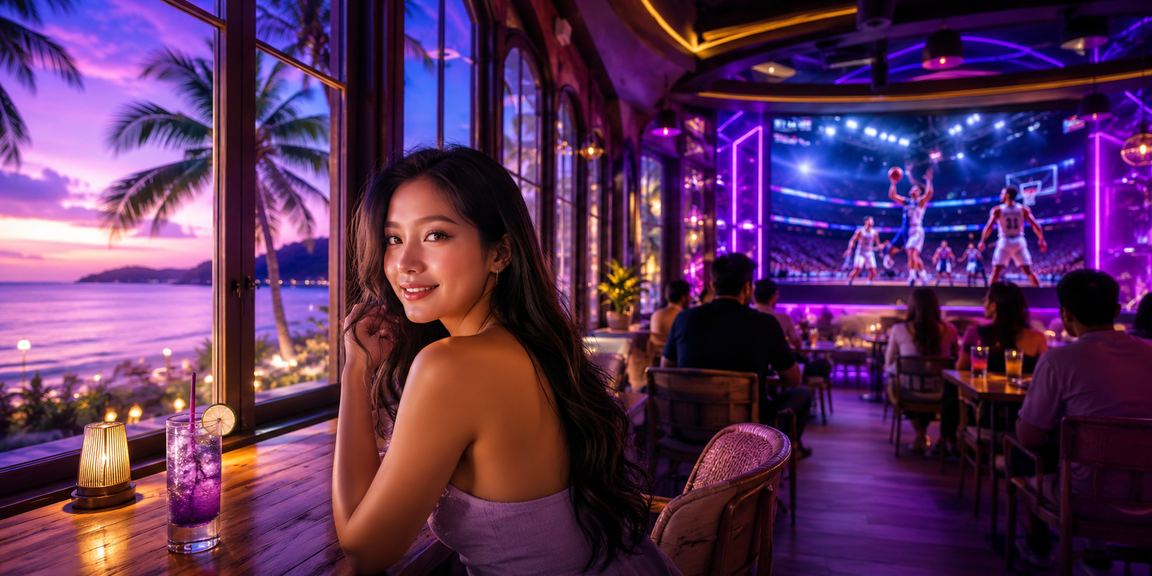 Người dùng Phú Quốc theo dõi cược bóng rổ và nhập voucher tại quán cà phê